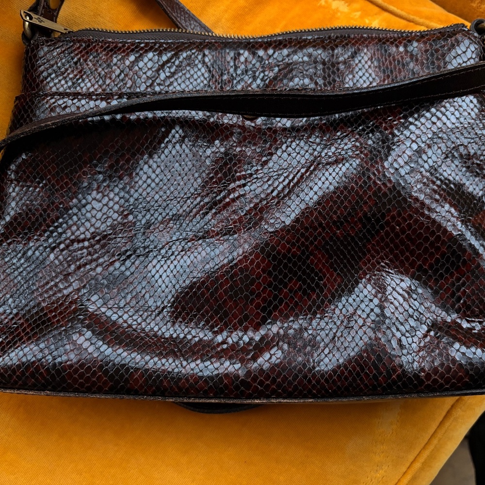 Patricia Nash Leather Kenilworth Python Crossbody… - image 2